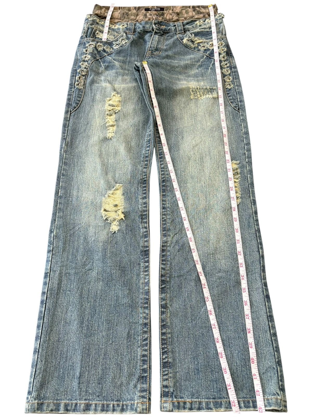 In The Attic Vintage In The Attic Double Waist Mud Wash Studd Baggy Jeans Size US 30 / EU 46 - 7 Thumbnail