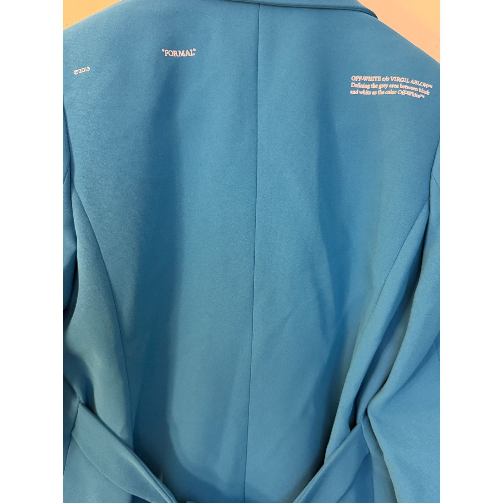 Off-White Off White NWT Women's Blue-White Cady Oversized Blazer Size L / US 10 / IT 46 - 9 Thumbnail