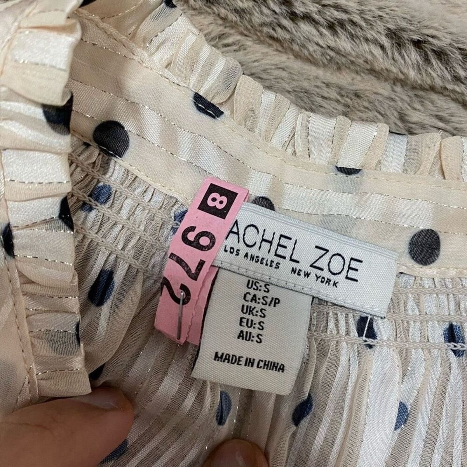 Rachel Zoe Rachel Zoe Polka Dot Cream and Black Blouse | Sz S Size S / US 4 / IT 40 - 4 Thumbnail