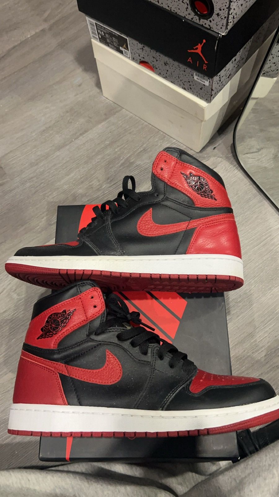 image of Jordan Nike Banned 1S 2016 Shoes in Red, Men's (Size 9)