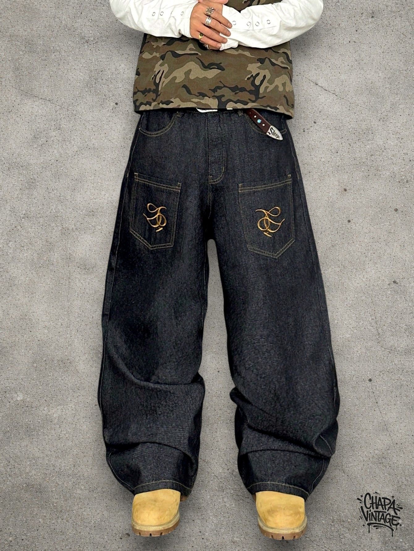 Vintage Baggy dark blue jeans Size US 32 / EU 48 - 1 Thumbnail
