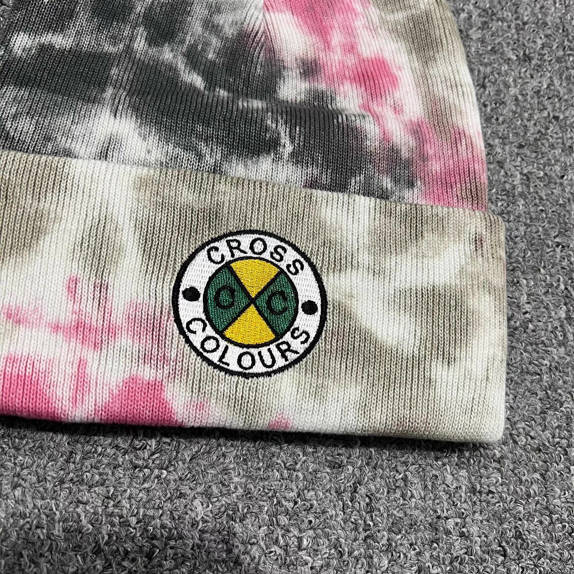 Cross Colours Cross Colours Embroidered Tie-Dye Knit Beanie Q7 Size ONE SIZE - 8 Thumbnail