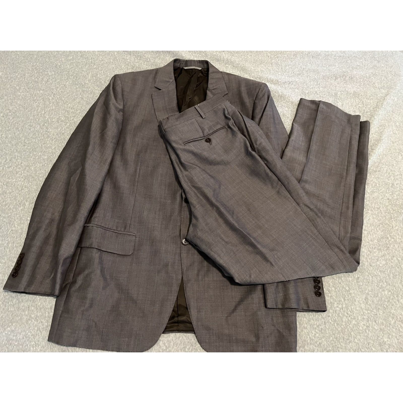 Canali VINTAGE Canali 1934 Travel Wool Mohair Suit Mens 46R Jacket 34x32 Pants Gray 2 Piece Mens Size 34R - 2 Thumbnail