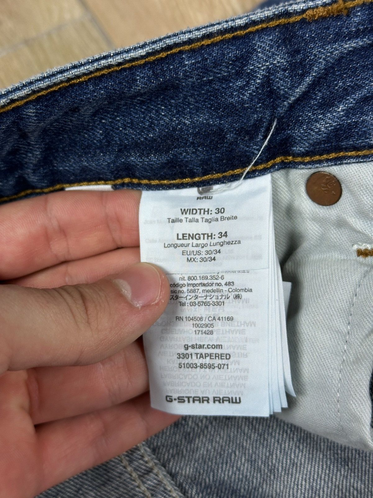 G-Star NEW🏷️ G-Star Raw 3301 Tapered Denim Jeans Size US 30 / EU 46 - 7 Thumbnail
