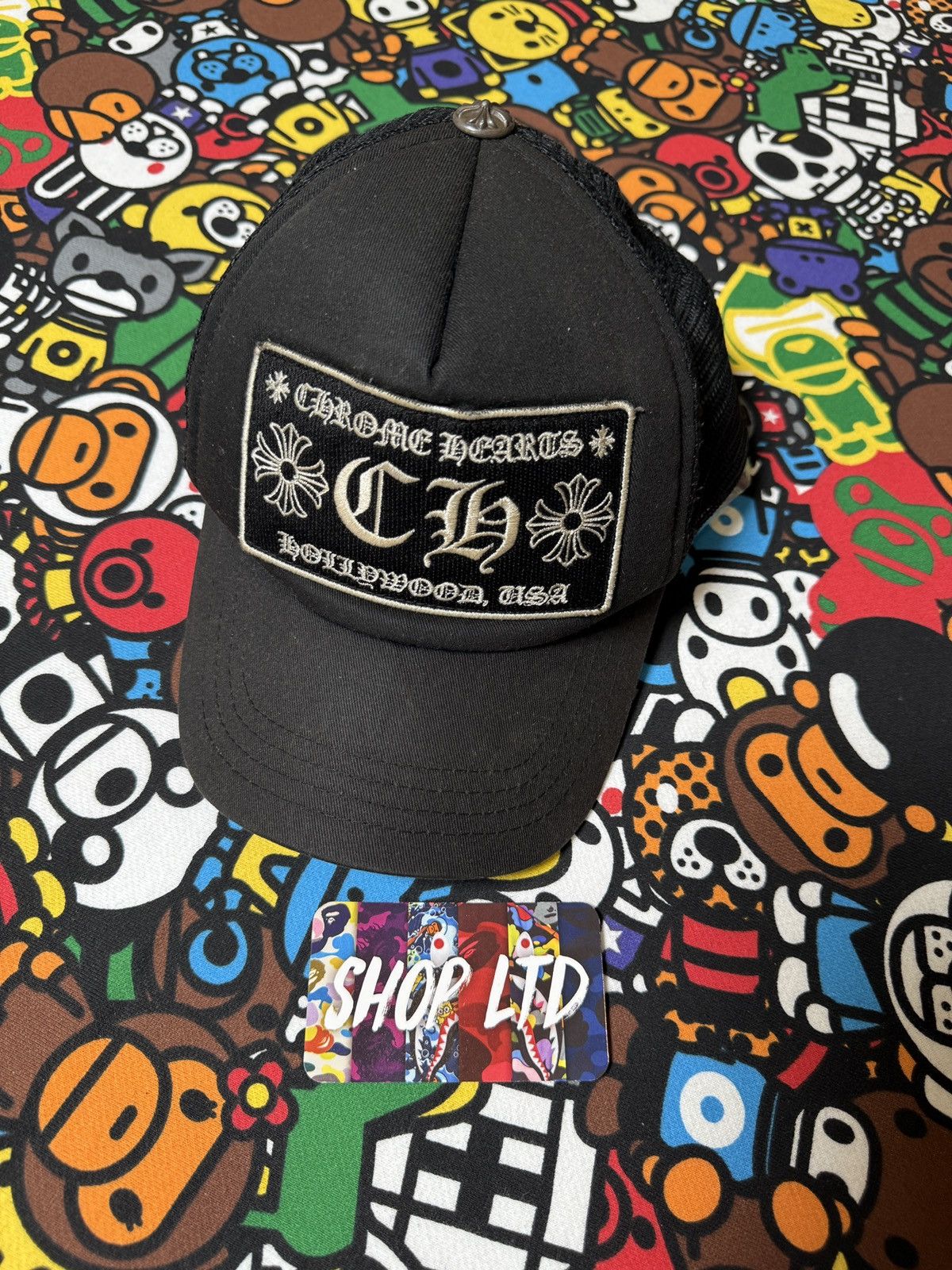 Chrome Hearts Black Hollywood Trucker Hat