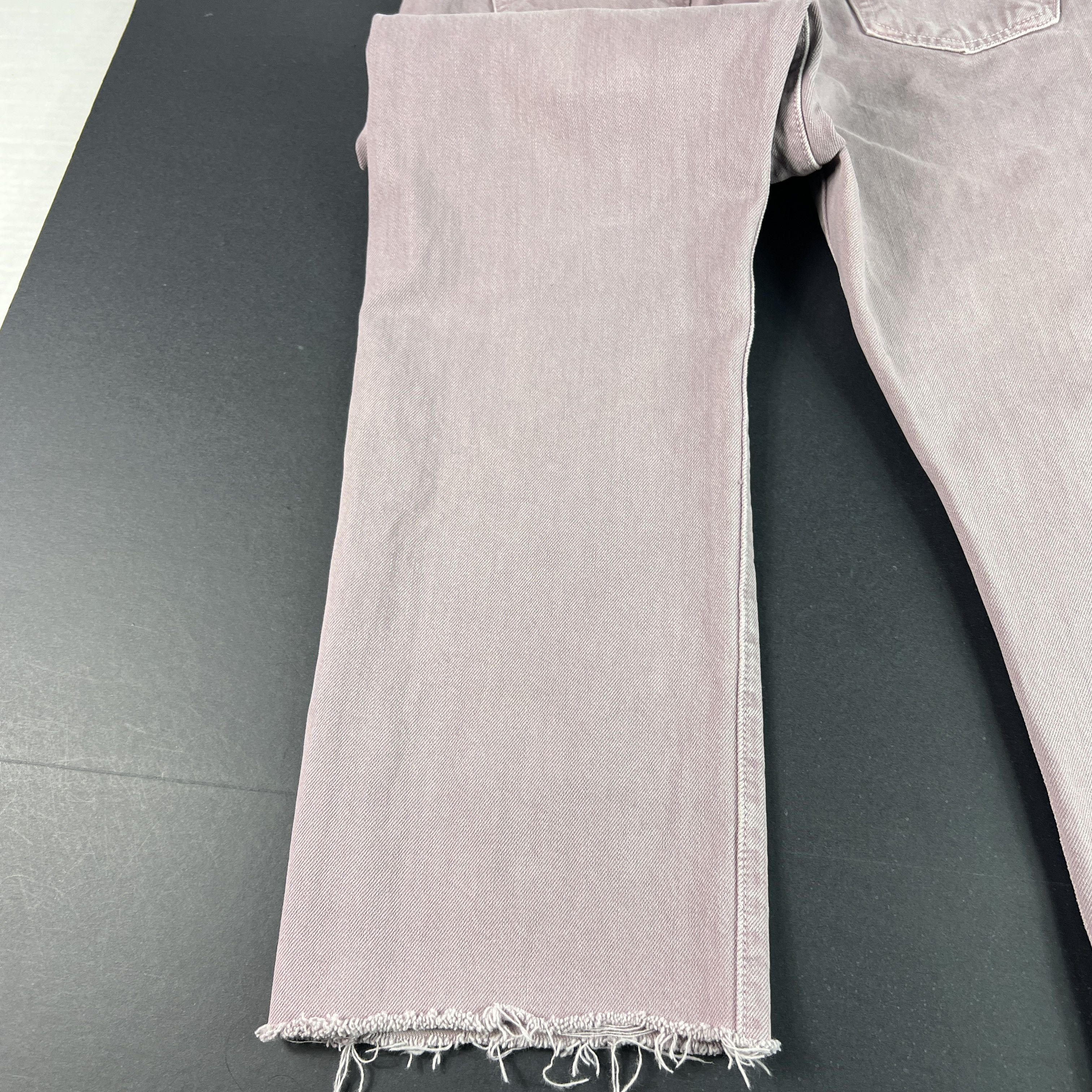 Levi's Y2K Levis Jeans Mid Rise Ankle Straight Purple Raw Hem Denim Size 29" - 19 Thumbnail