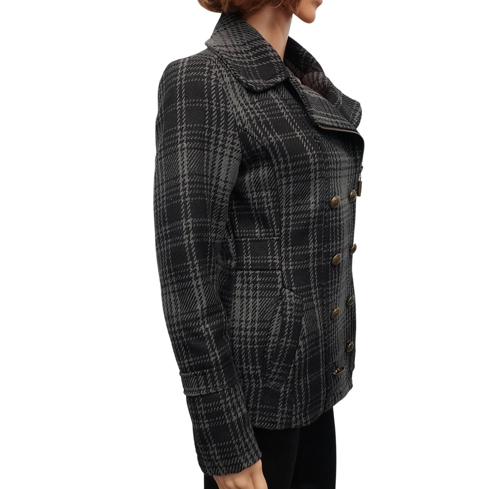 XOXO XOXO Faux Double Breast Asymmetrical zip Plaid Wool Jacket S Size S / US 4 / IT 40 - 7 Thumbnail