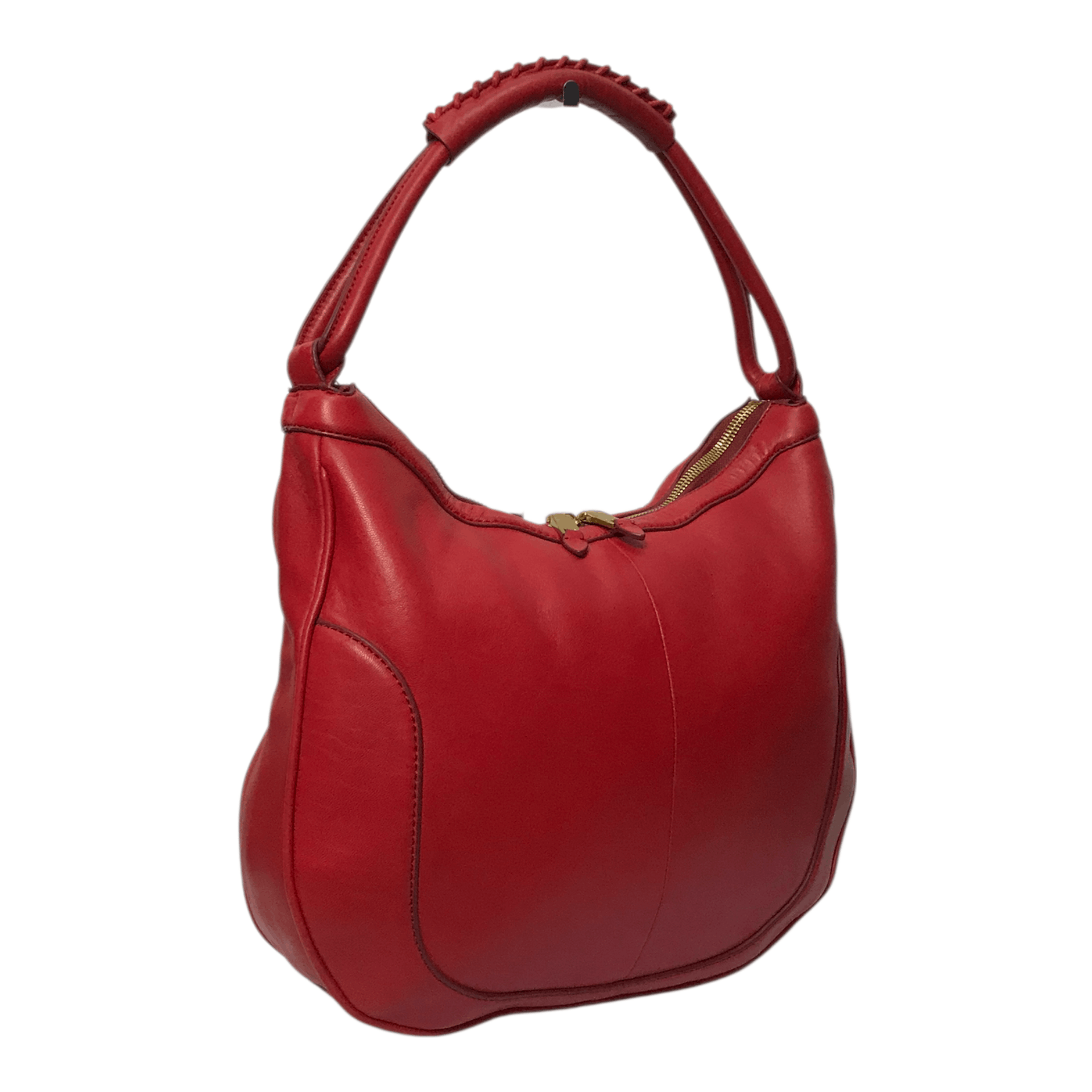 J.Crew J.Crew Cross Body Leather Red Hobo Bag Size ONE SIZE - 3 Thumbnail