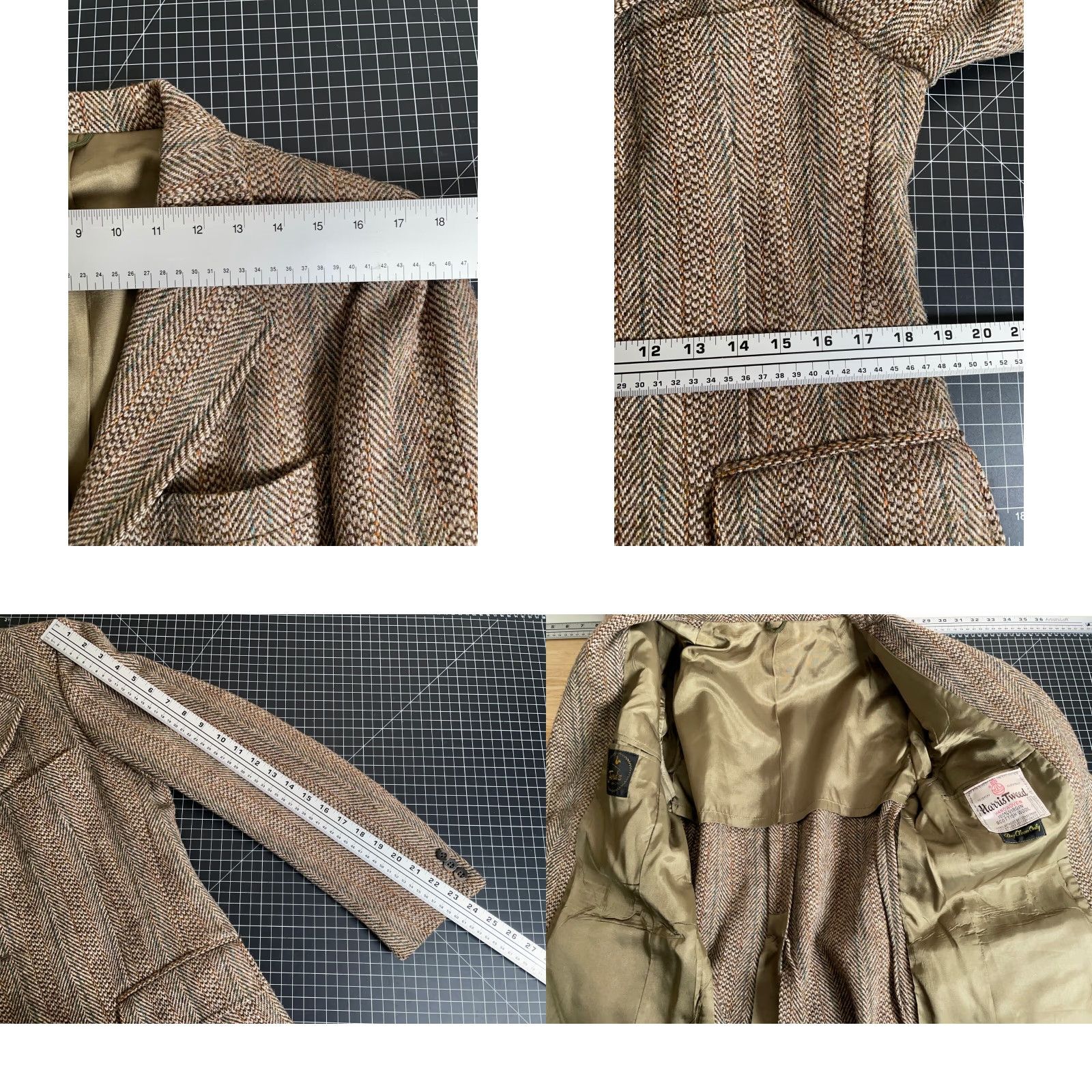 Harris Tweed VINTAGE Harris Tweed Blazer Mens 39 Regular Brown Herringbone 3 Button Jacket Scottish Wool Tweed Notch Lapel Classic Preppy Mens Size 40R - 8 Thumbnail