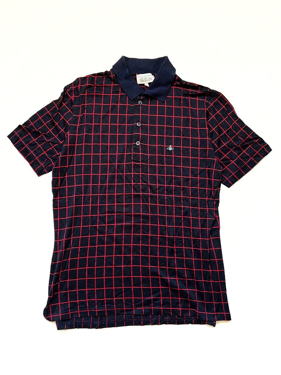Japanese Brand × Vintage × Vivienne Westwood Rare Vintage Vivienne Westwood check polo shirt t orb logo Size US L / EU 52-54 / 3 - 1 Thumbnail
