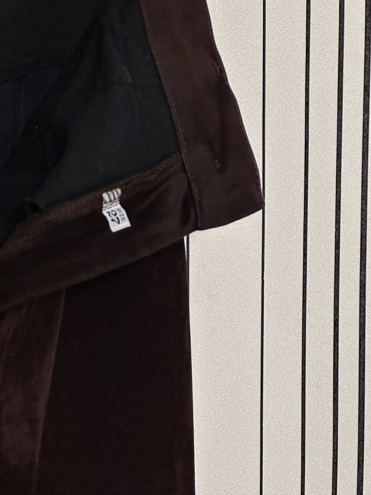Armani 80ʼs Armani Stretchy Velour Dark Brown Rarest Pants Size 27" / US 4 / IT 40 - 10 Thumbnail