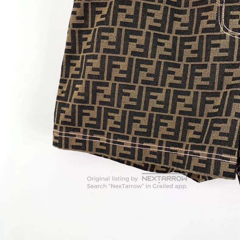Fendi Fendi Dark Brown Logo Letter Full-Print Casual Short Pants Size US 28 / EU 44 - 4 Thumbnail