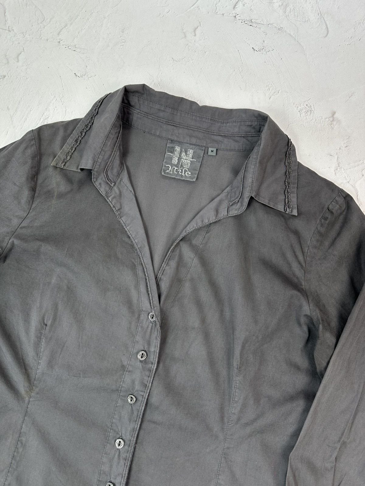 If Six Was Nine Vintage Grey V-neck Shirt Size M / US 6-8 / IT 42-44 - 5 Thumbnail