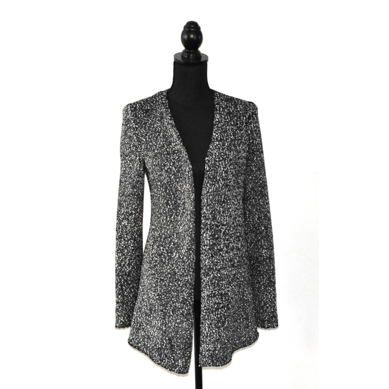 Eileen Fisher EILEEN FISHER Black White Cotton Knit Petite Jacket Sz PS Size S / US 4 / IT 40 - 1 Thumbnail