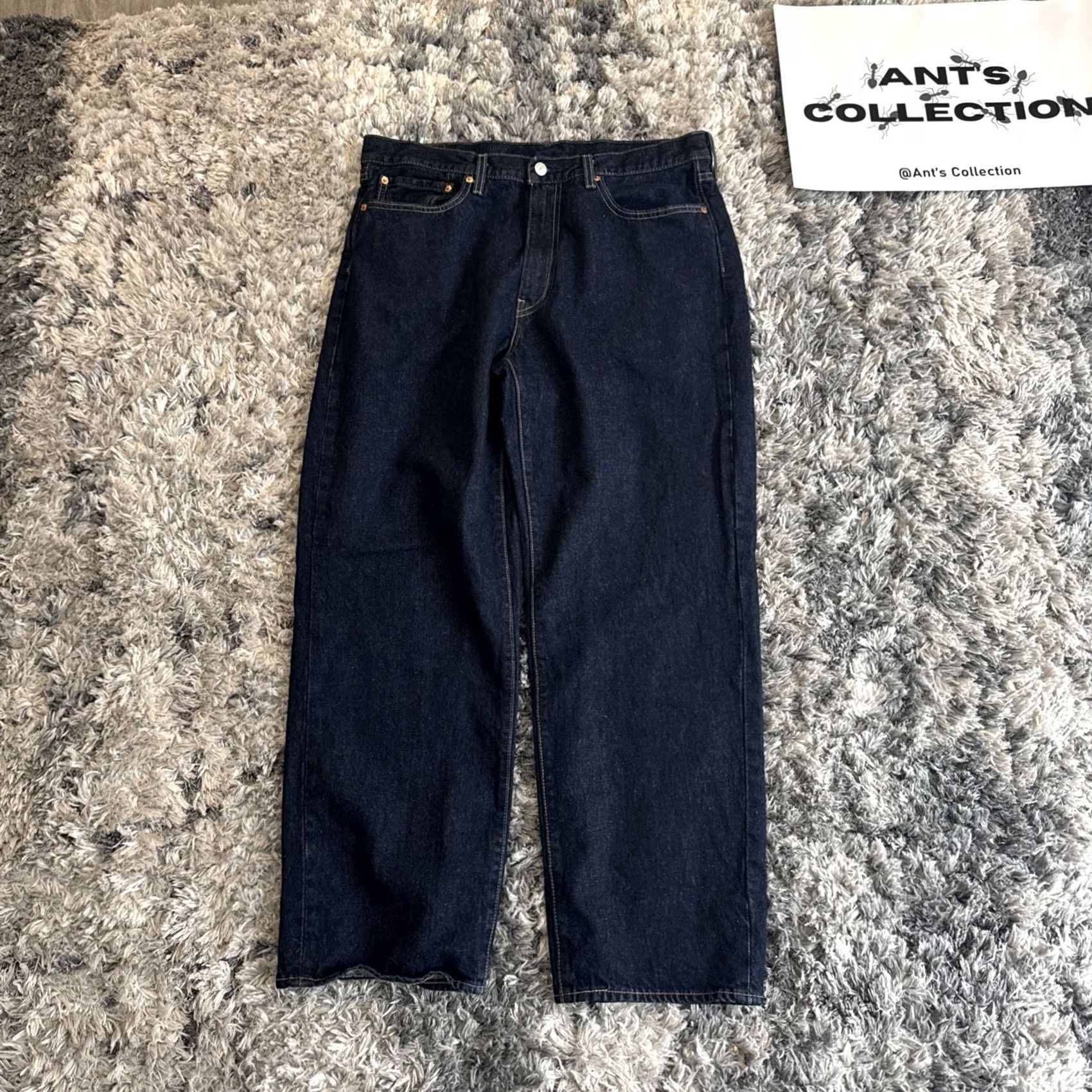 Levi's Levi’s Premium Quality Jeans Men’s Size 36x32 Straight Fit Dark Blue Denim Big E Size US 36 / EU 52 - 5 Thumbnail