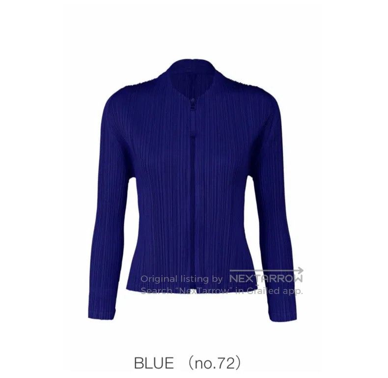Issey Miyake Issey Miyake Blue Pleated Jacket Size L / US 10 / IT 46 - 1 Thumbnail