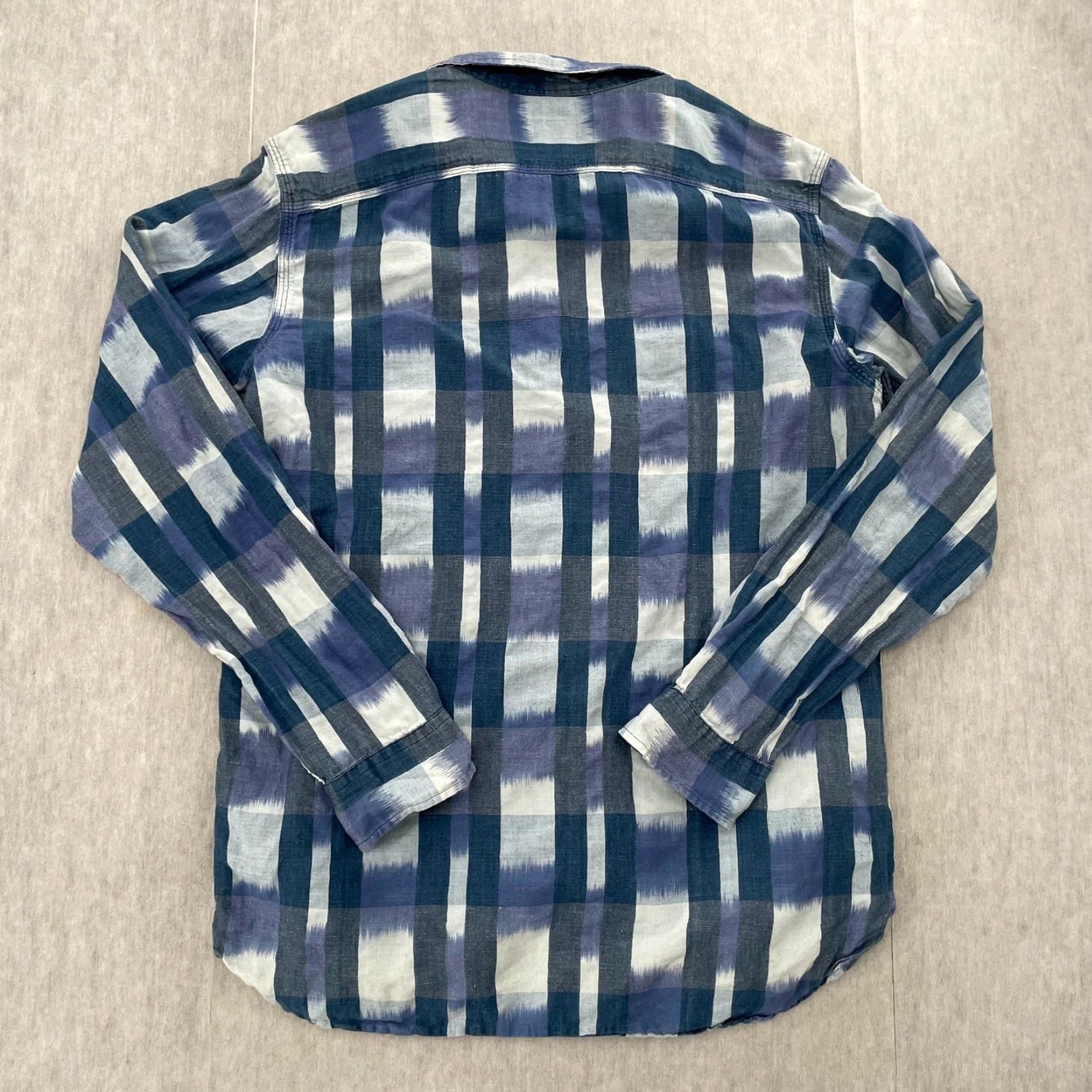 Polo Ralph Lauren Polo Ralph Lauren Blue Plaid Button-Up Shirt Adult Medium Cotton Linen Long Sleeve with Pockets Mens Size US M / EU 48-50 / 2 - 2 Thumbnail