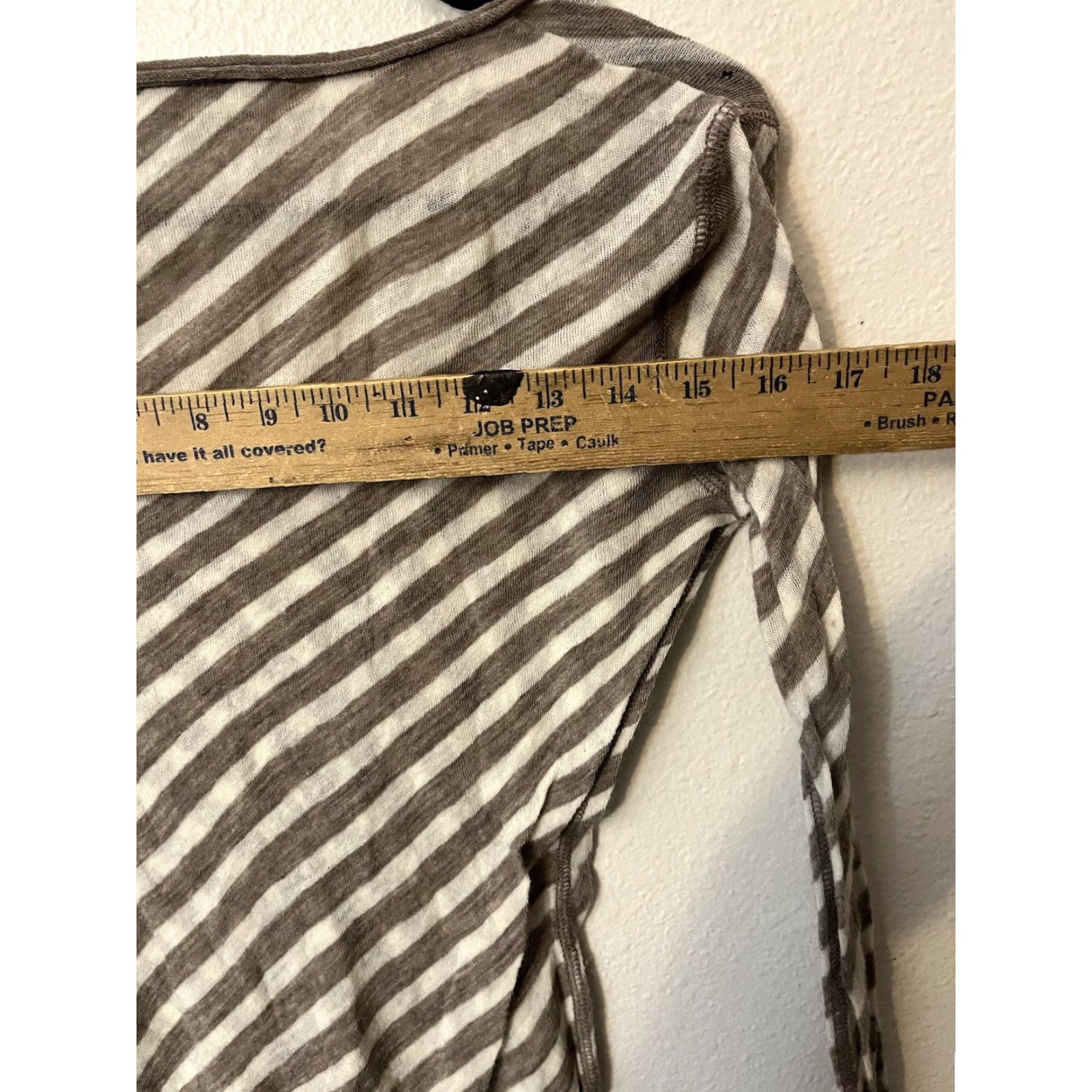 Loft Loft Blouse Women's Medium Gray Striped Long Sleeve Round Neck Pullover Casual Formal Party/Cocktail Travel Lightweight Regular shirt Size M / US 6-8 / IT 42-44 - 5 Thumbnail