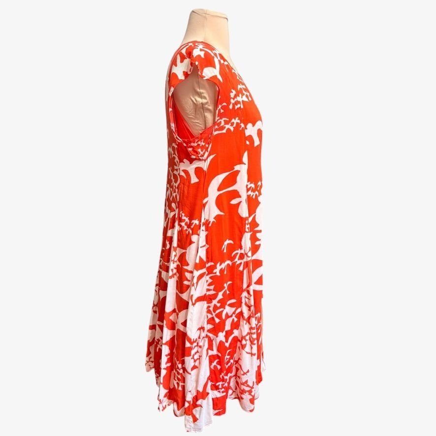 Anthropologie Anthropologie Maeve Mini Swing Dress Small Tangerine White B Size S / US 4 / IT 40 - 3 Thumbnail
