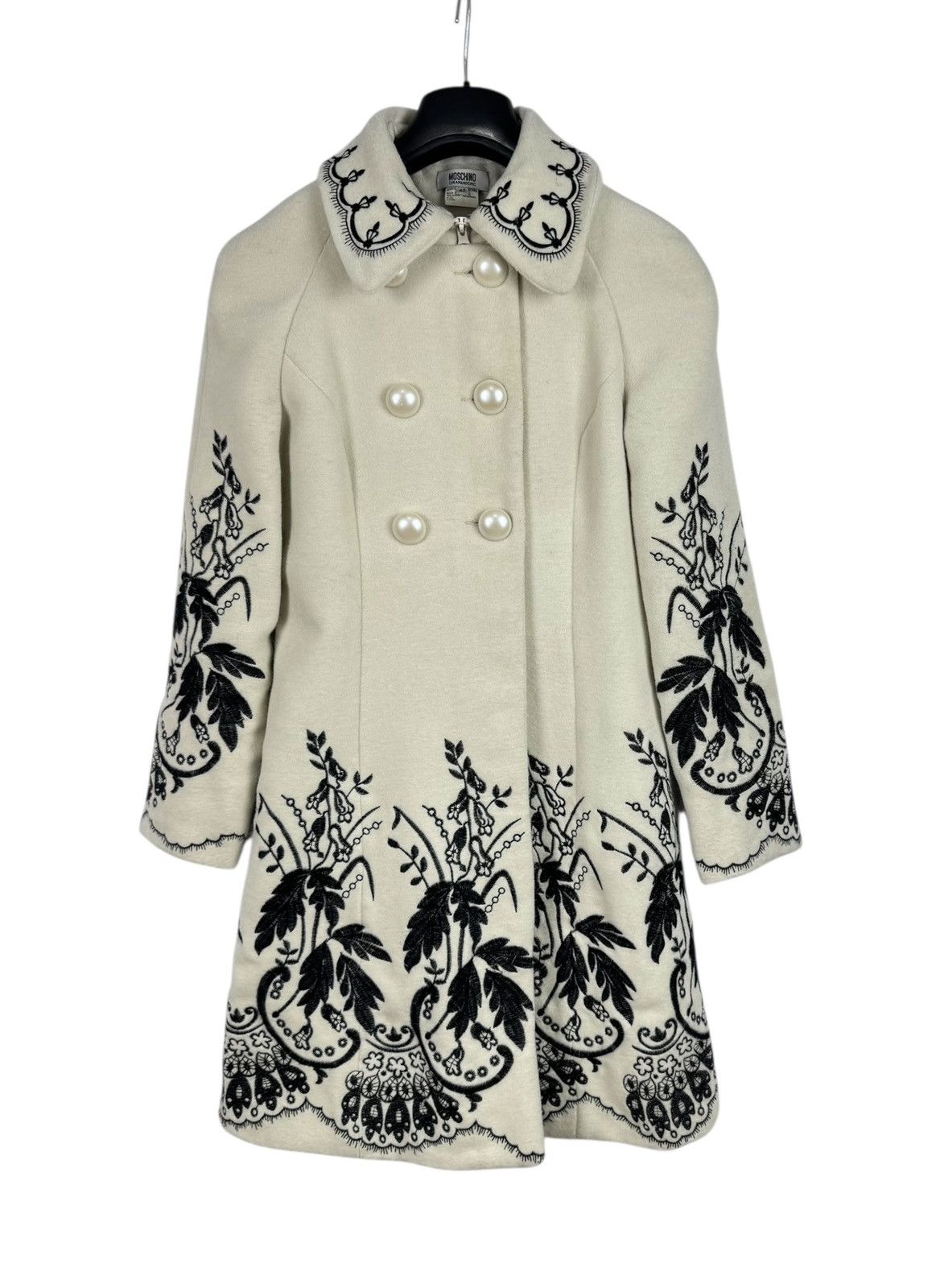 Moschino Moschino Cheap and Chic Vintage Wool Coat Embroidered Floral Size M / US 6-8 / IT 42-44 - 14 Thumbnail