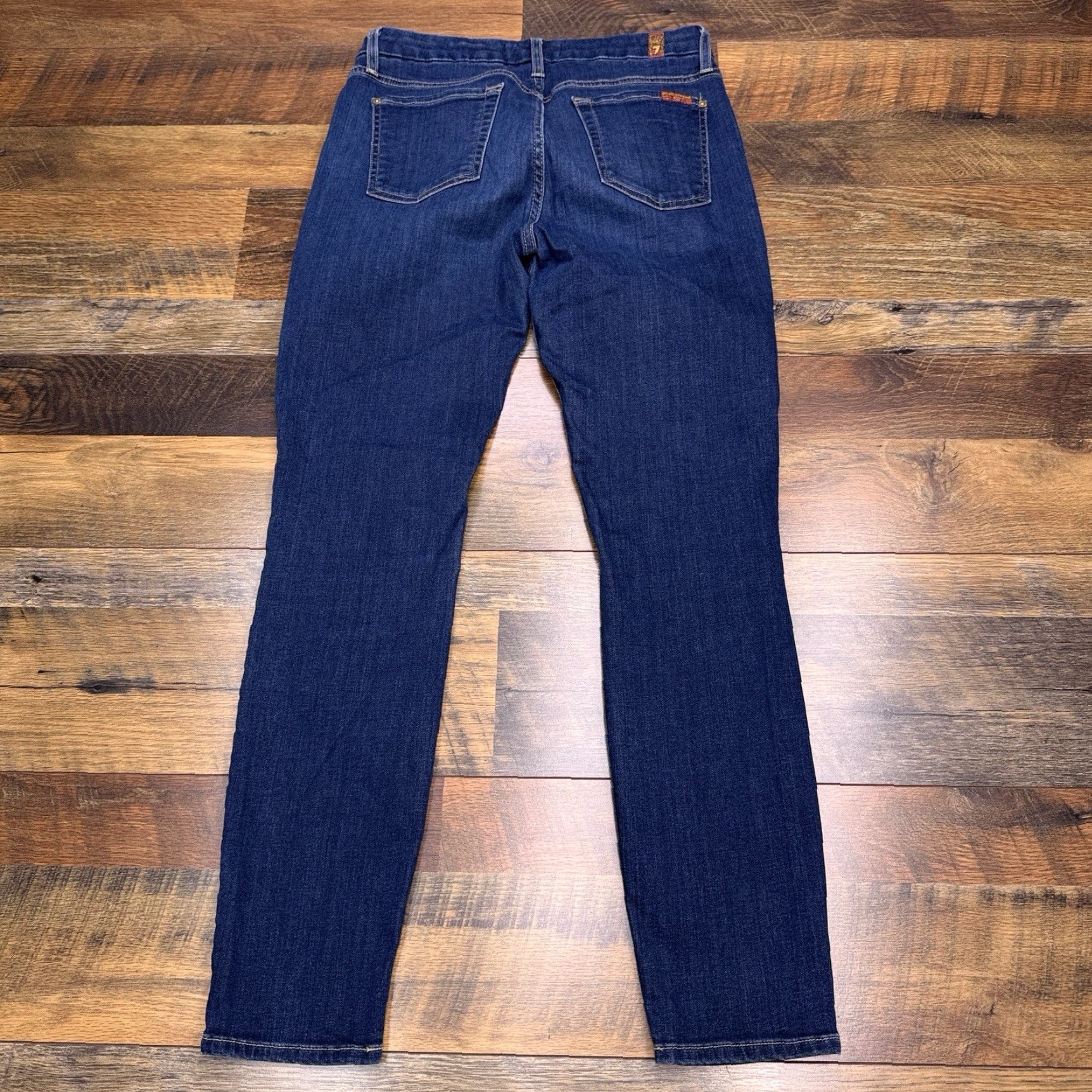 7 For All Mankind 7 For All Mankind Bair Ankle Jeans Womens 29 Slim Mid Rise Denim Blue Stretch Pocket 5-Pocket Brand Logo USA Mens? Wait. End. Size 29" - 3 Thumbnail