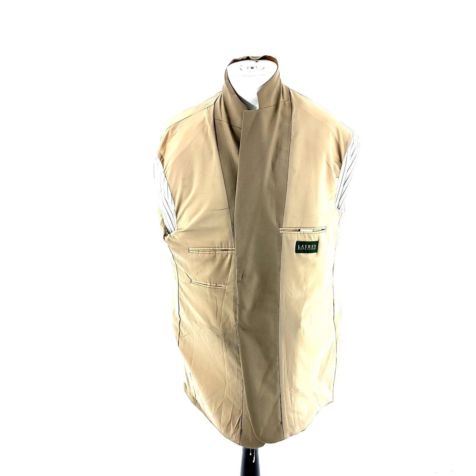 Ralph Lauren DAMAGED Lauren Ralph Lauren Wool 3 Button Blazer 48L Tan Maj Size 48L - 13 Thumbnail