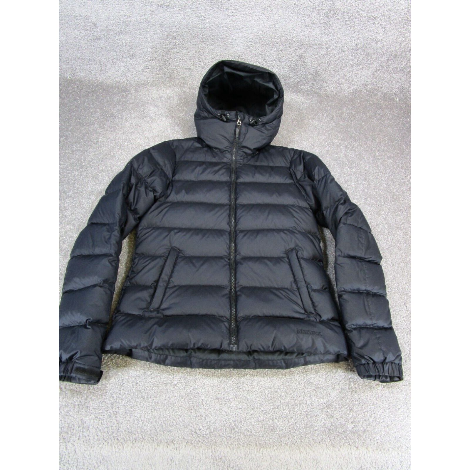 image of Marmot Jacket Womens Small Black Puffer 700 Down Fill in White