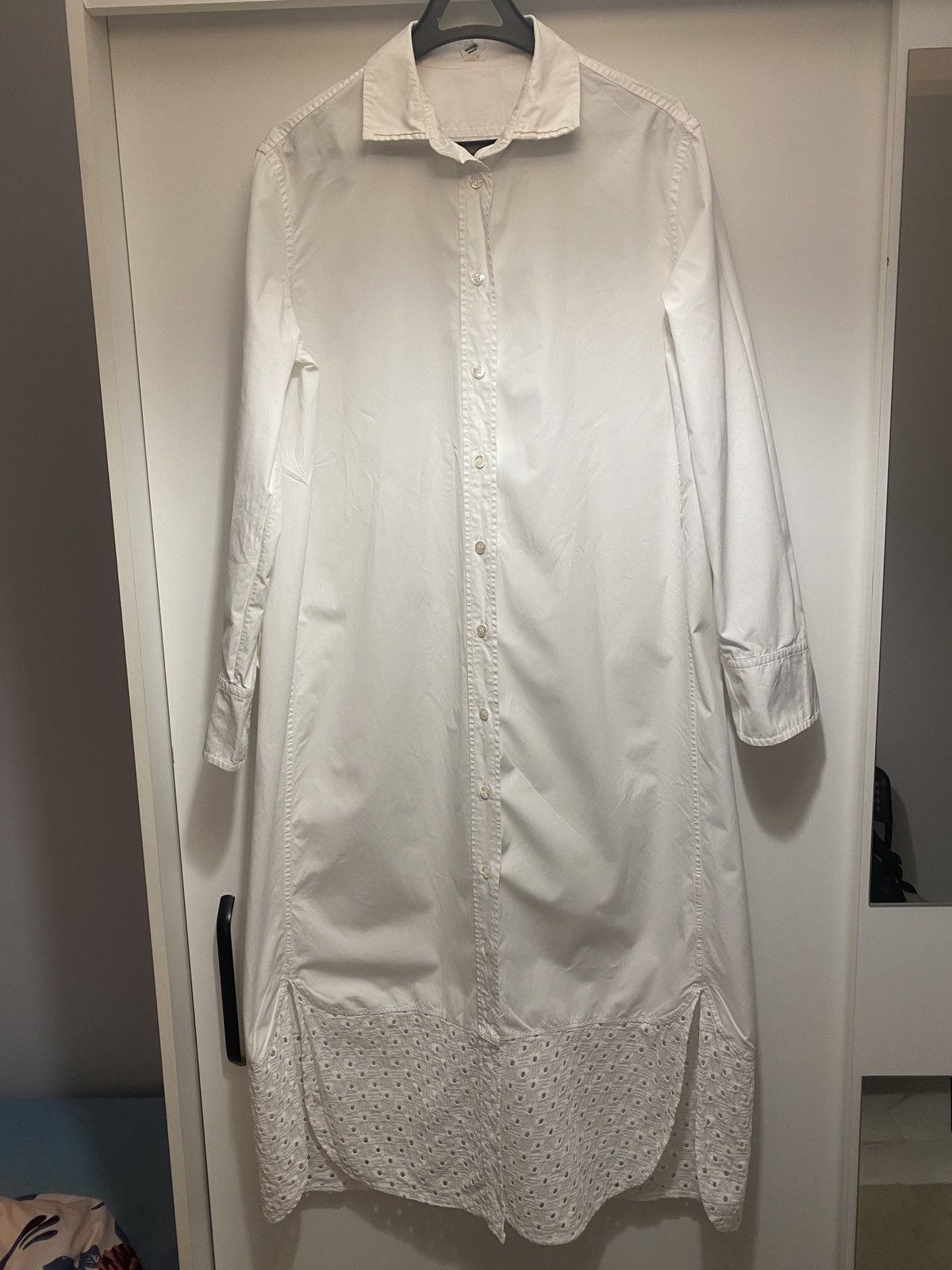 Luxury hermes long white dress with collar