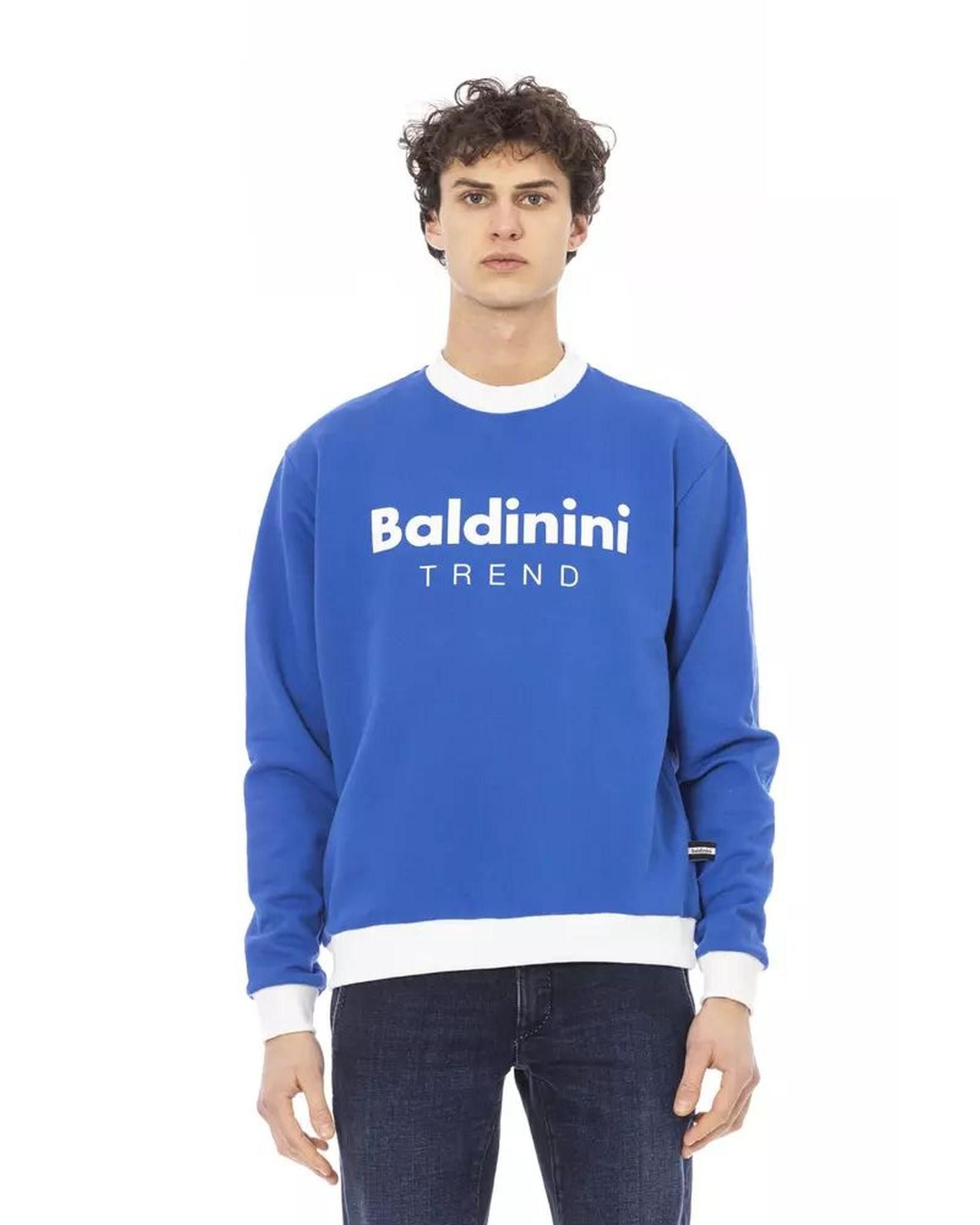 Image of Baldinini Logo Front Hoodie in Blue, Men's (Size 2XL)