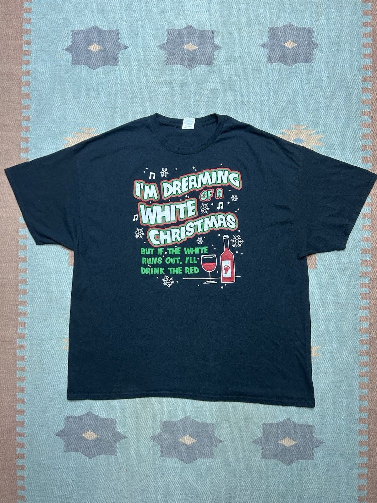 Vintage t shirt dreaming of a white Christmas wine funny holiday 3XL Size US XXL / EU 58 / 5 - 1 Thumbnail