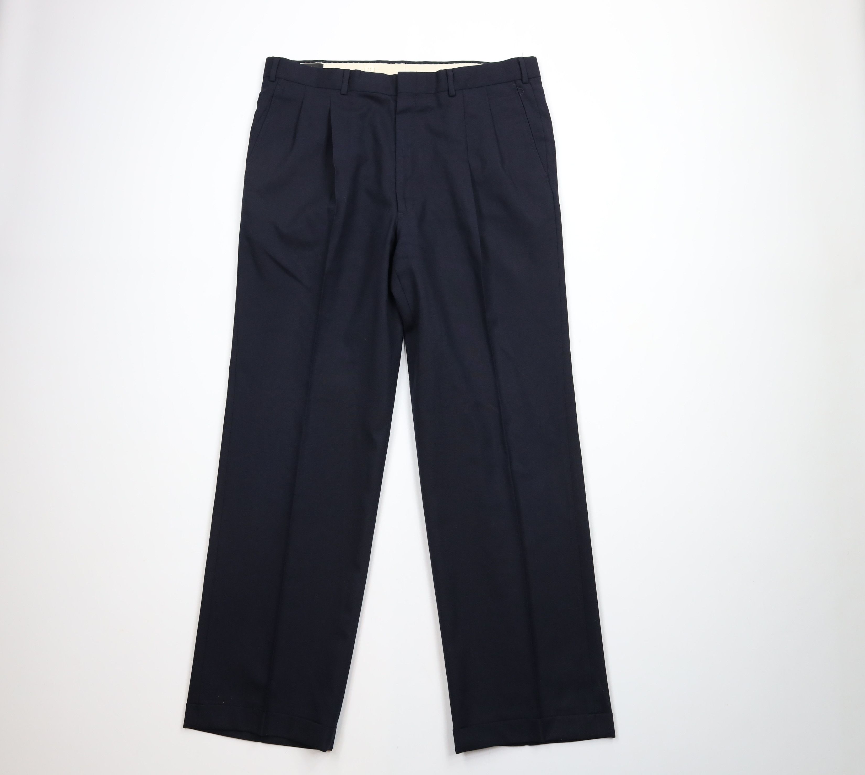 Vintage Vintage 70s Streetwear Pleated Cuffed Wide Leg Pants USA Size US 36 / EU 52 - 1 Thumbnail