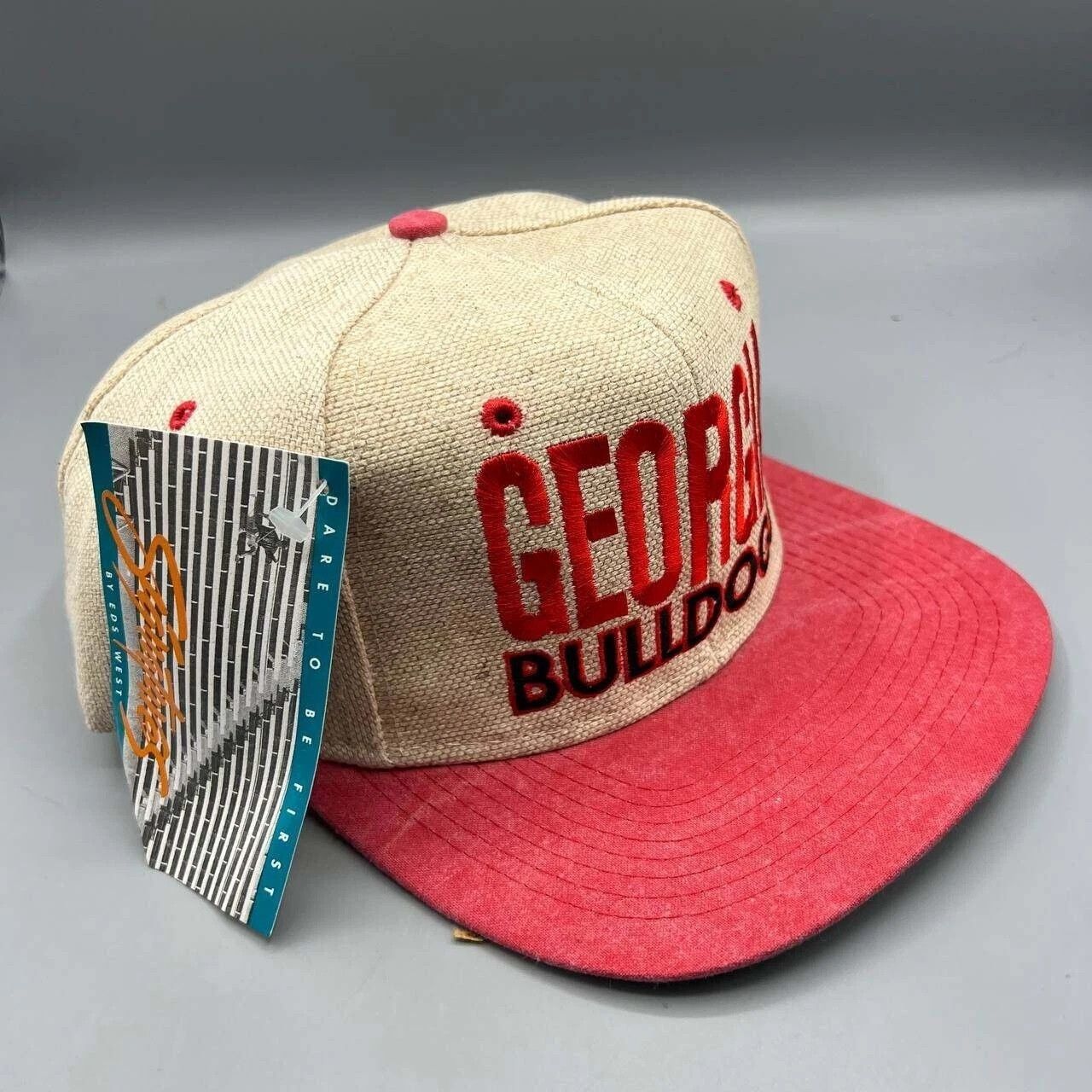 Signatures × Vintage Georgia Bulldogs Hat Men Beige Red Signatures Snap Back Cap Size ONE SIZE - 3 Thumbnail
