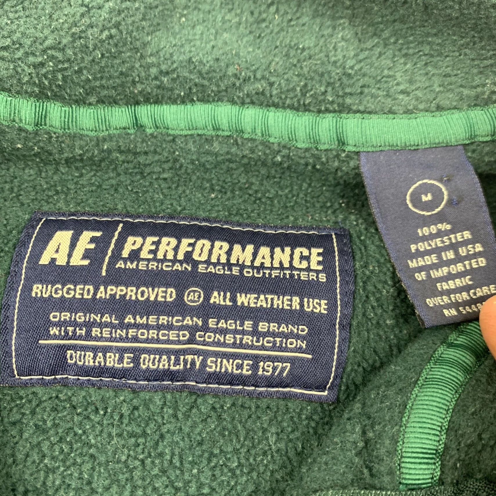American Eagle Outfitters Vintage American Eagle Fleece Jacket Adult Medium Green Quarter Zip Pullover Y2K Size US M / EU 48-50 / 2 - 4 Thumbnail