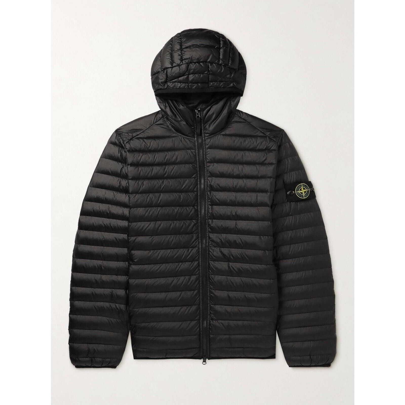 Channel Logo Quilted Shell Down Hooded Jacket XXL