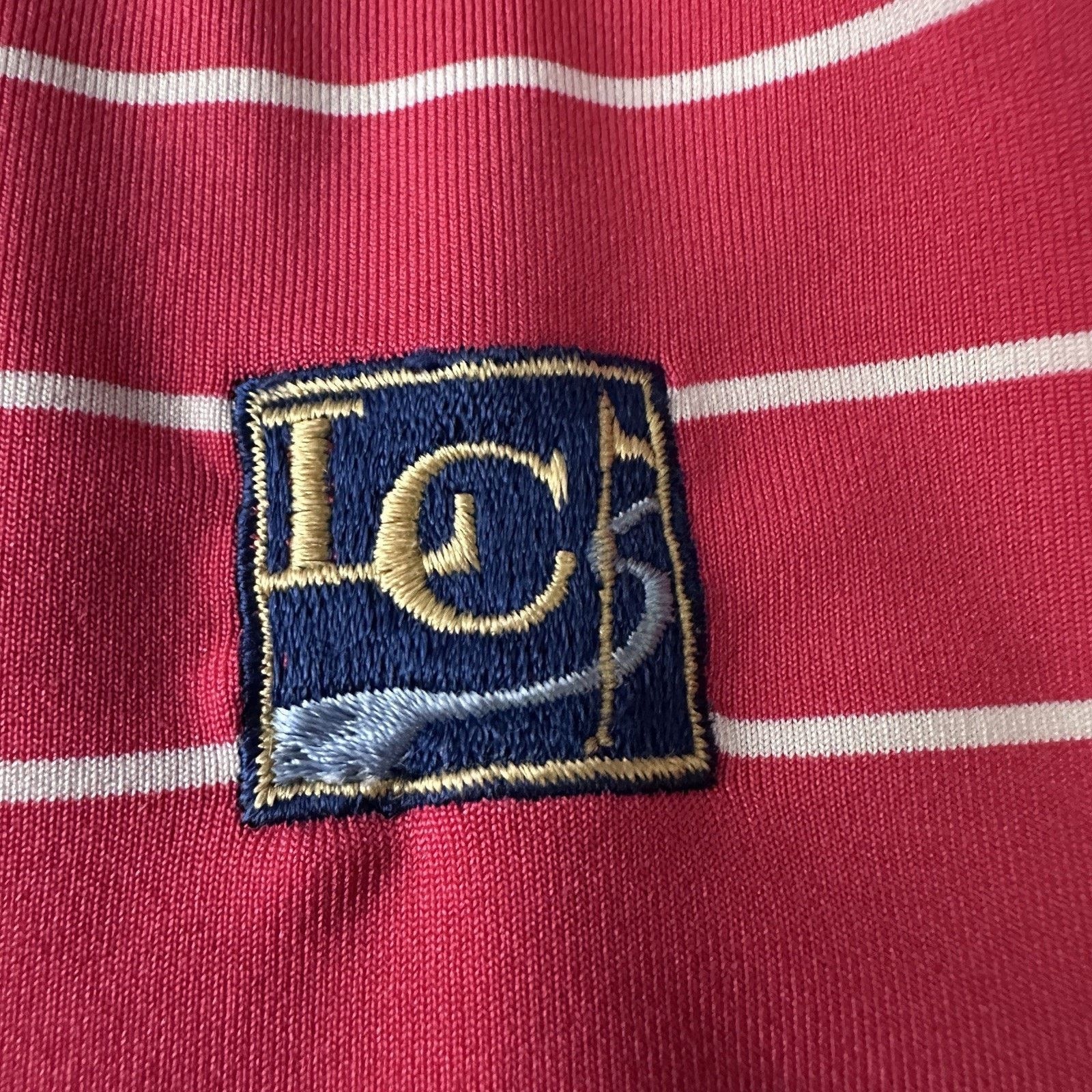 Lauren Ralph Lauren Greyson Polo Shirt Men Medium Pink White Striped Performance Size US M / EU 48-50 / 2 - 3 Thumbnail