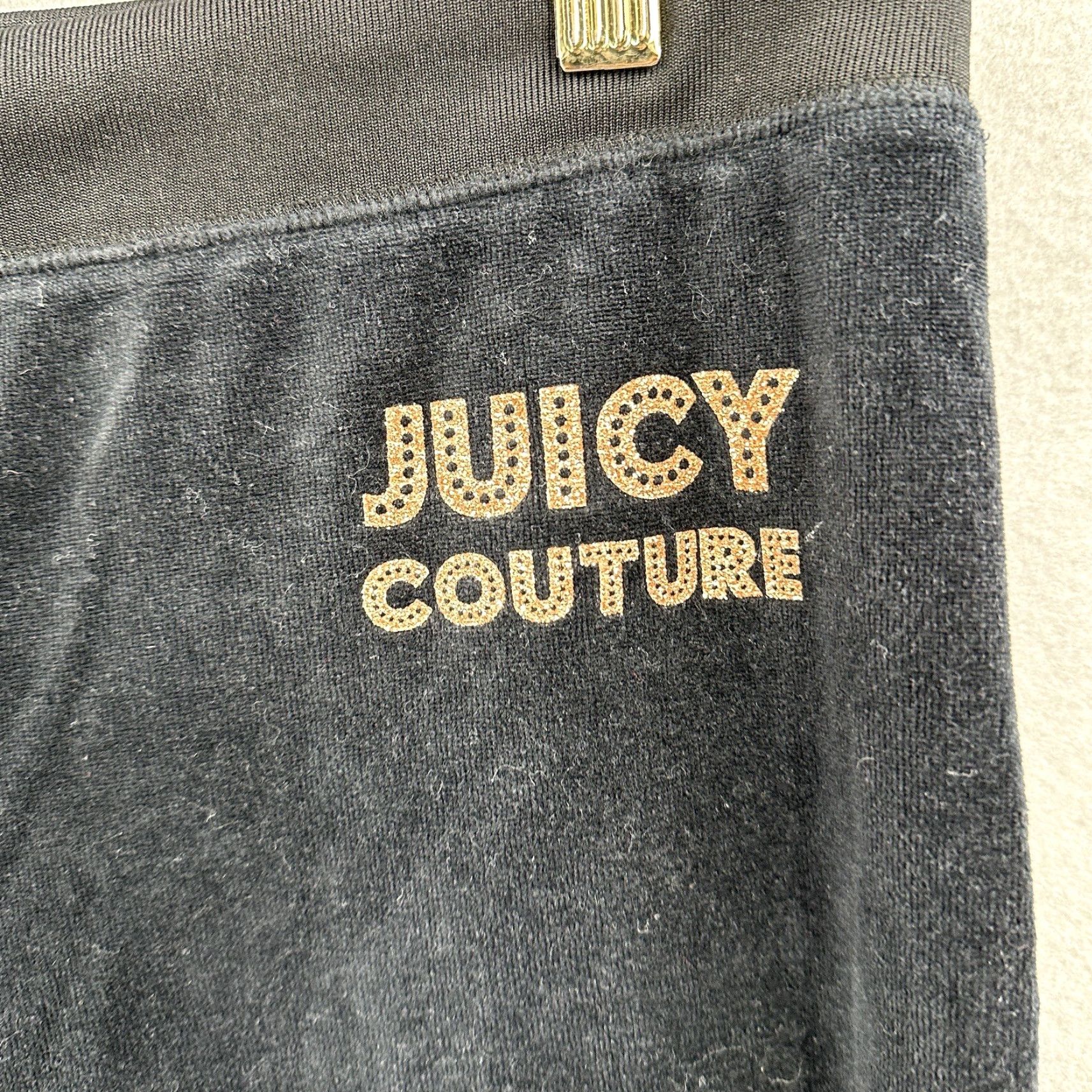 Juicy Couture VINTAGE Juicy Couture Pants Womens Large Black Velvet Glitter Tie Waist Wide-Leg 90s Bohemian Size 36" / US 14 / IT 50 - 3 Thumbnail