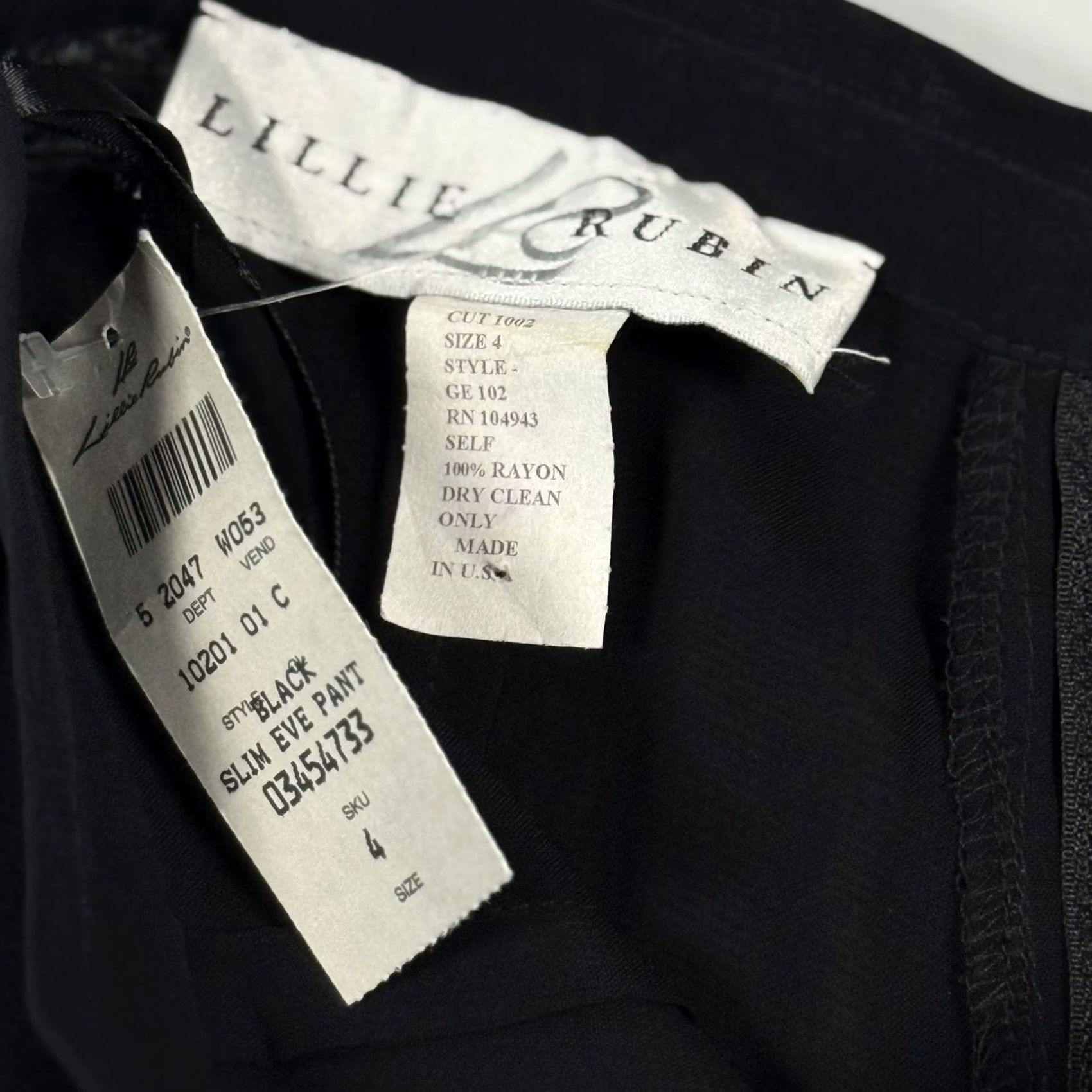 Vintage VINTAGE 90s Lillie Rubin Black Pants Wide-Leg Sheer Overlay NWT Size 4 Stylish Eve Dressy Formal Cocktail Womens US-made Size 27" / US 4 / IT 40 - 4 Thumbnail
