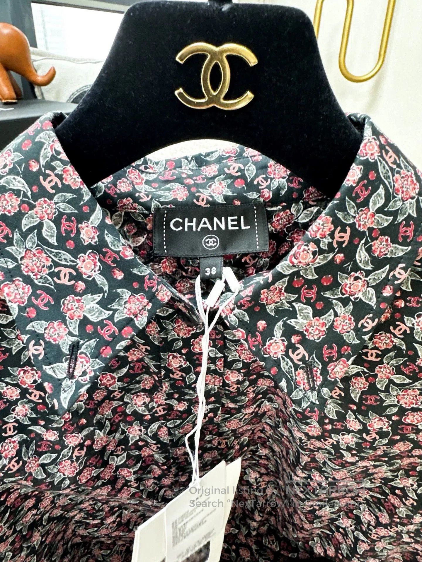 Chanel Chanel 24B Floral CC Collar Shirt. Size US M / EU 48-50 / 2 - 4 Thumbnail