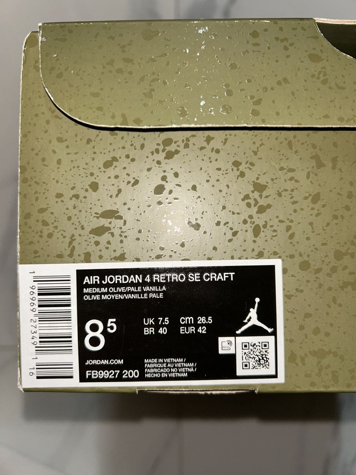Jordan Brand Air Jordan 4 Craft Olive Size US 8.5 / EU 41-42 - 10 Thumbnail
