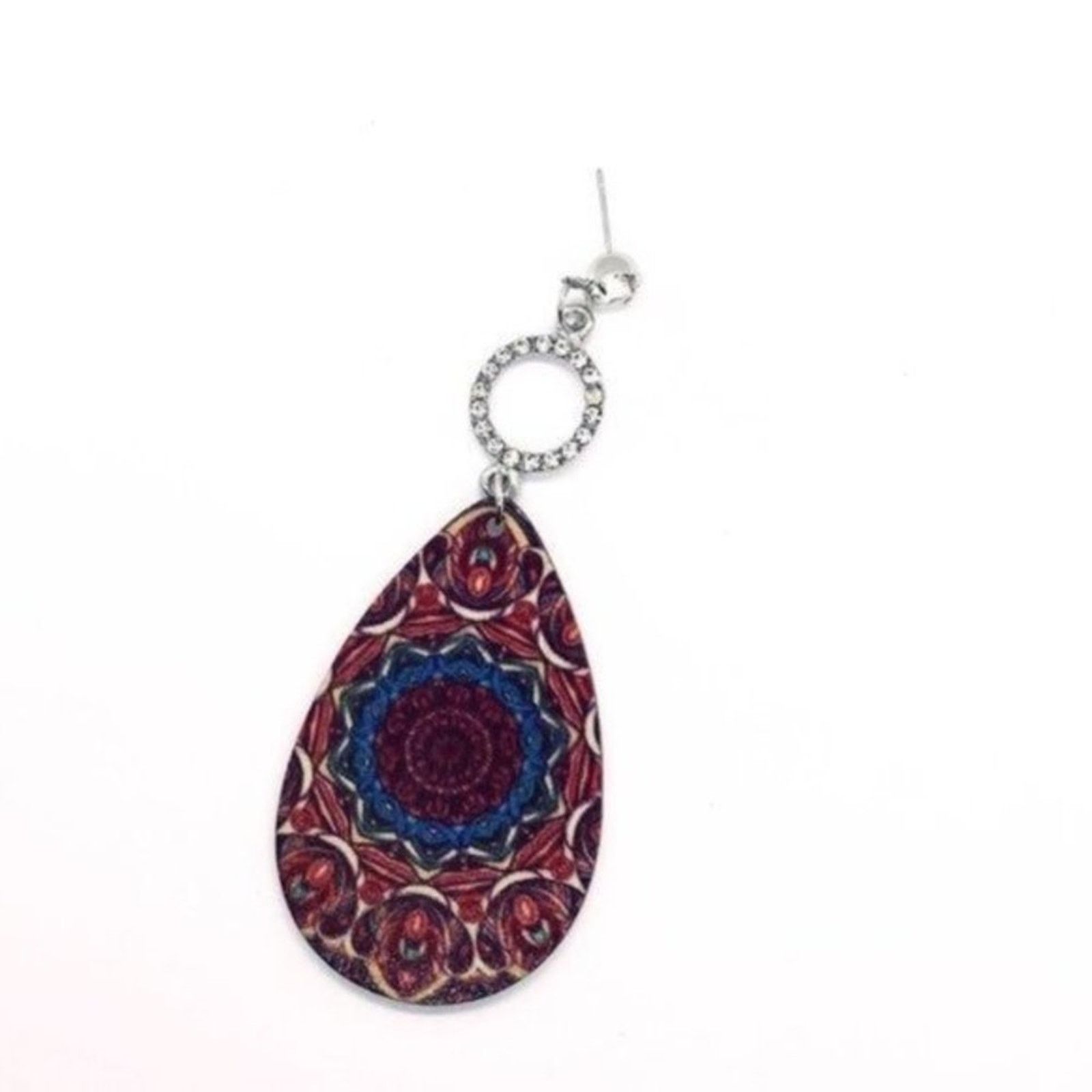 Other New NWT Silver-Tone Rhinestone Painted Wood Dangle Earrings Size ONE SIZE - 2 Thumbnail