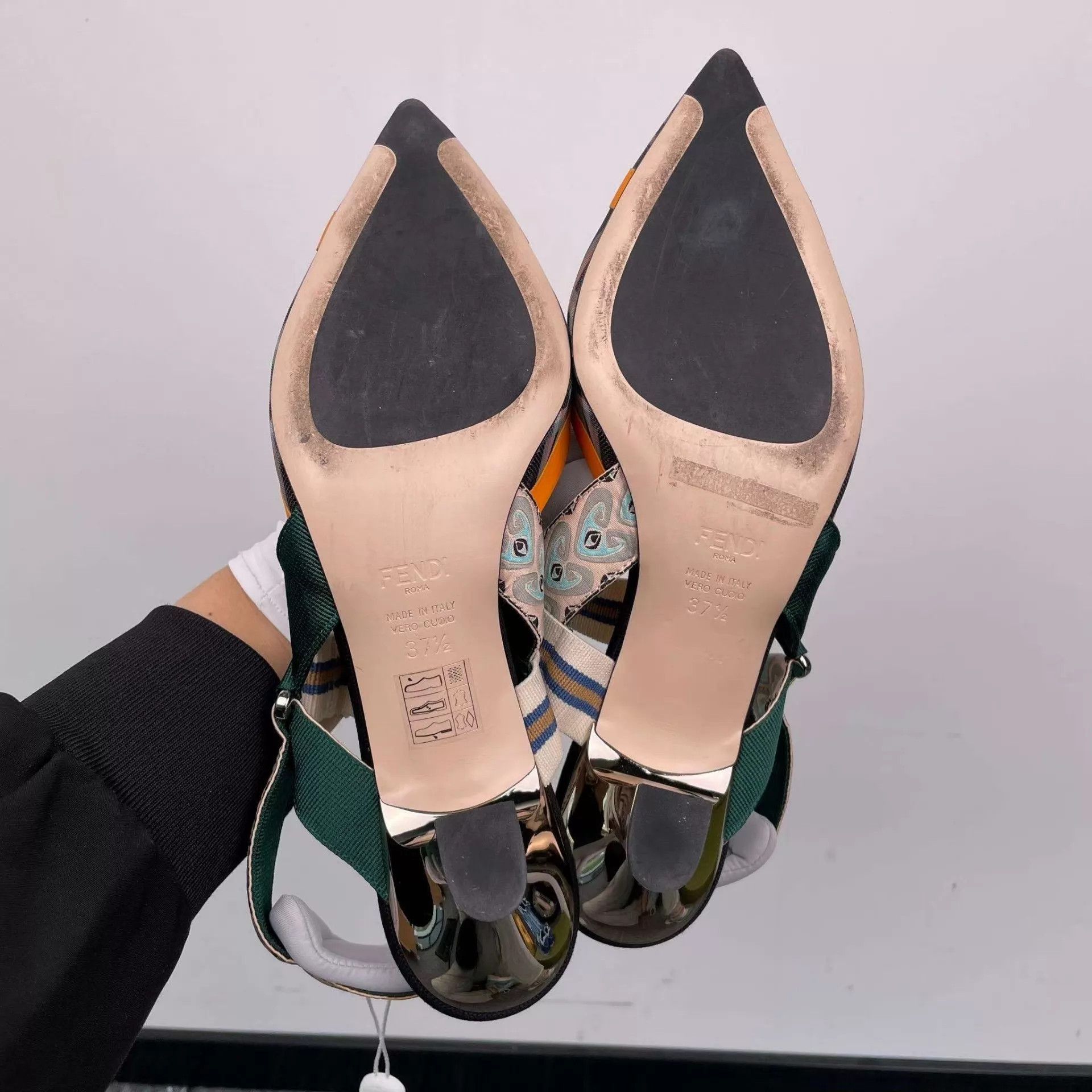 Fendi Fendi Color Blocked Mesh High Heels Size 37 Size US 6.5 / IT 36.5 - 6 Thumbnail