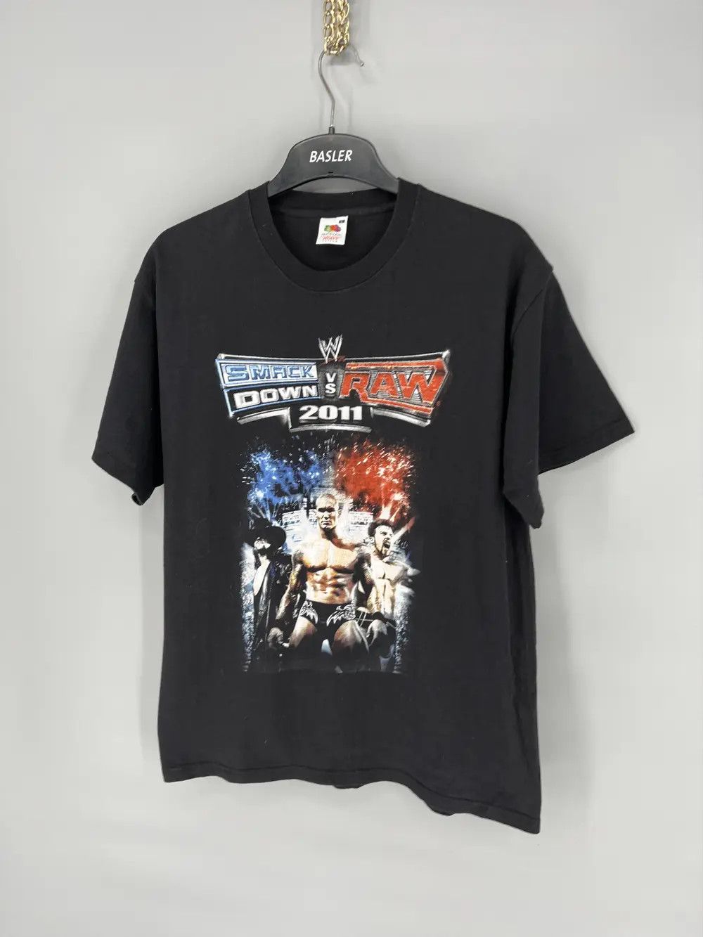 Vintage 2011 Wrestlemania Raw Vs Smack Down Black T-Shirt Size US L / EU 52-54 / 3 - 3 Thumbnail