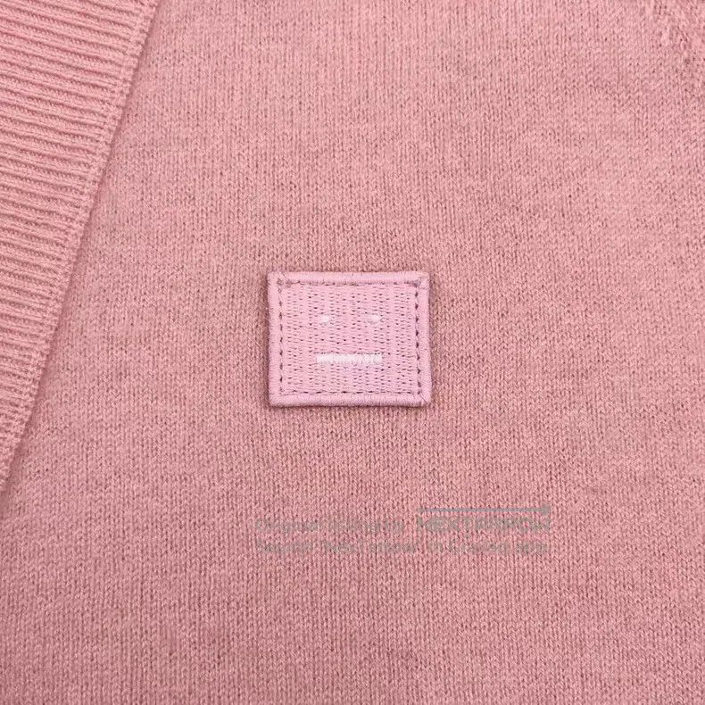 Acne Studios Acne Studios Pink Smiley Logo Wool Knit Cardigan Jacket Size XS / US 0-2 / IT 36-38 - 3 Thumbnail
