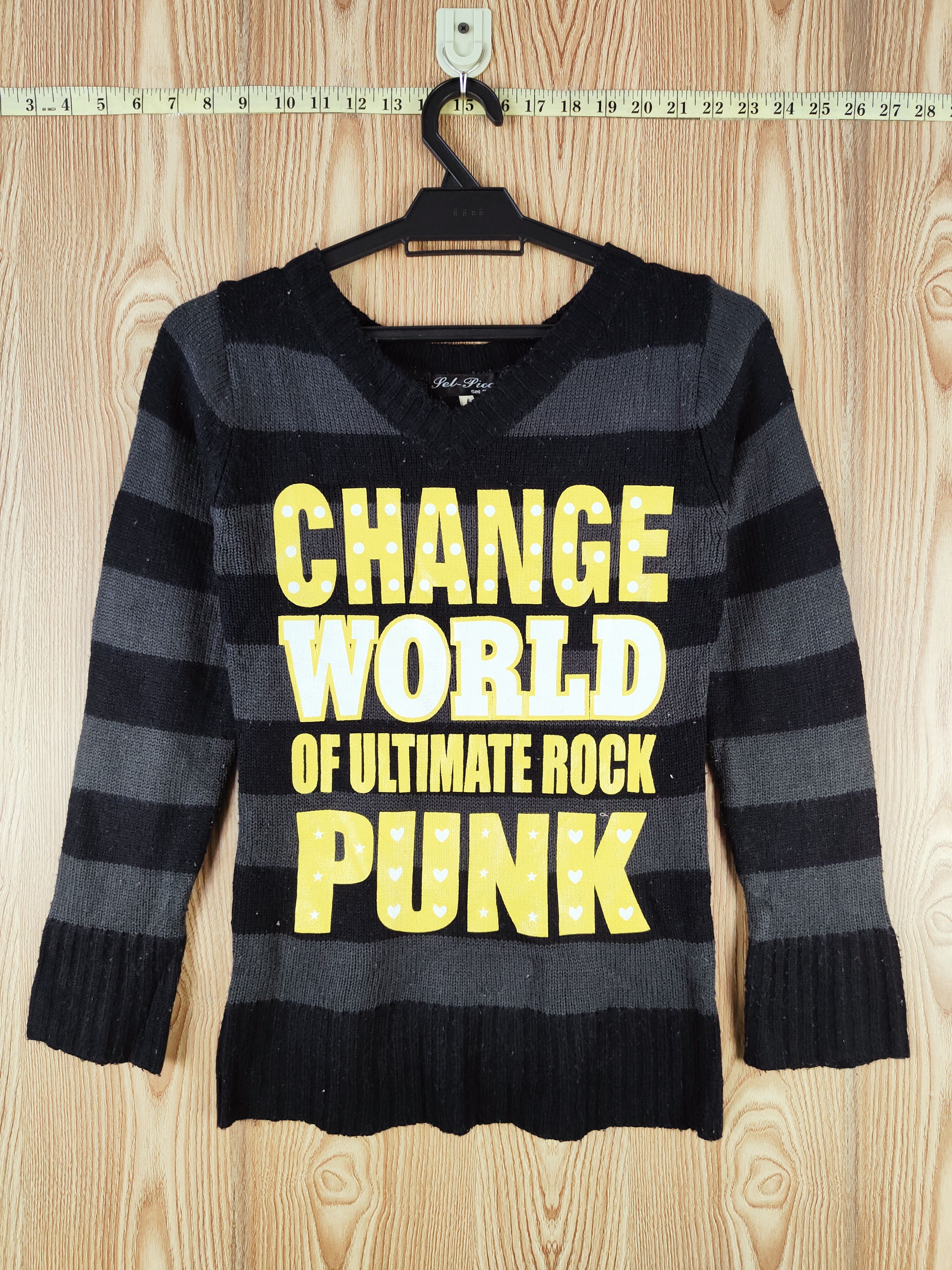 Japanese Brand × Vintage PUNK NOT DEATH ☠️ 💀 Sel-Pico Black Knitwear Sweatshirts Size XS / US 0-2 / IT 36-38 - 1 Thumbnail