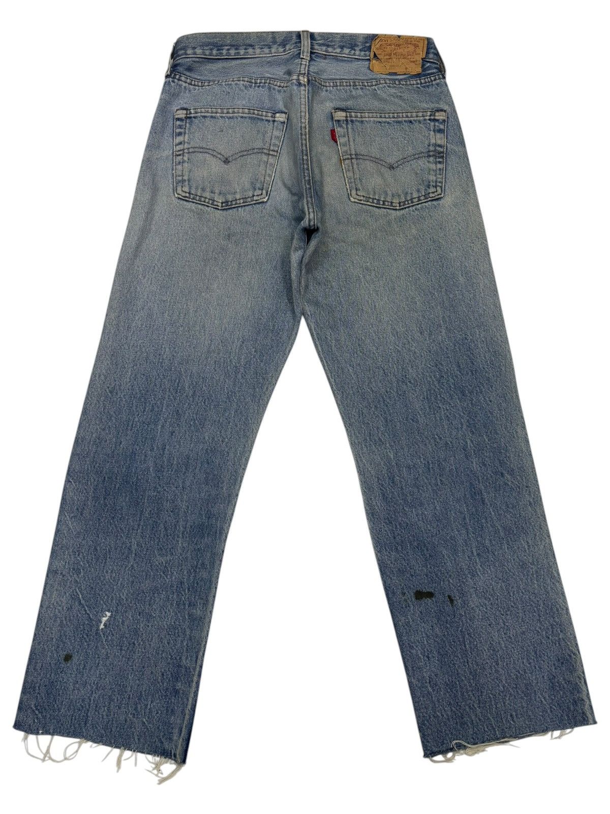 Levi's Vintage Levis 501 Distress Cut Leg Cropped Jeans Size US 30 / EU 46 - 2 Thumbnail