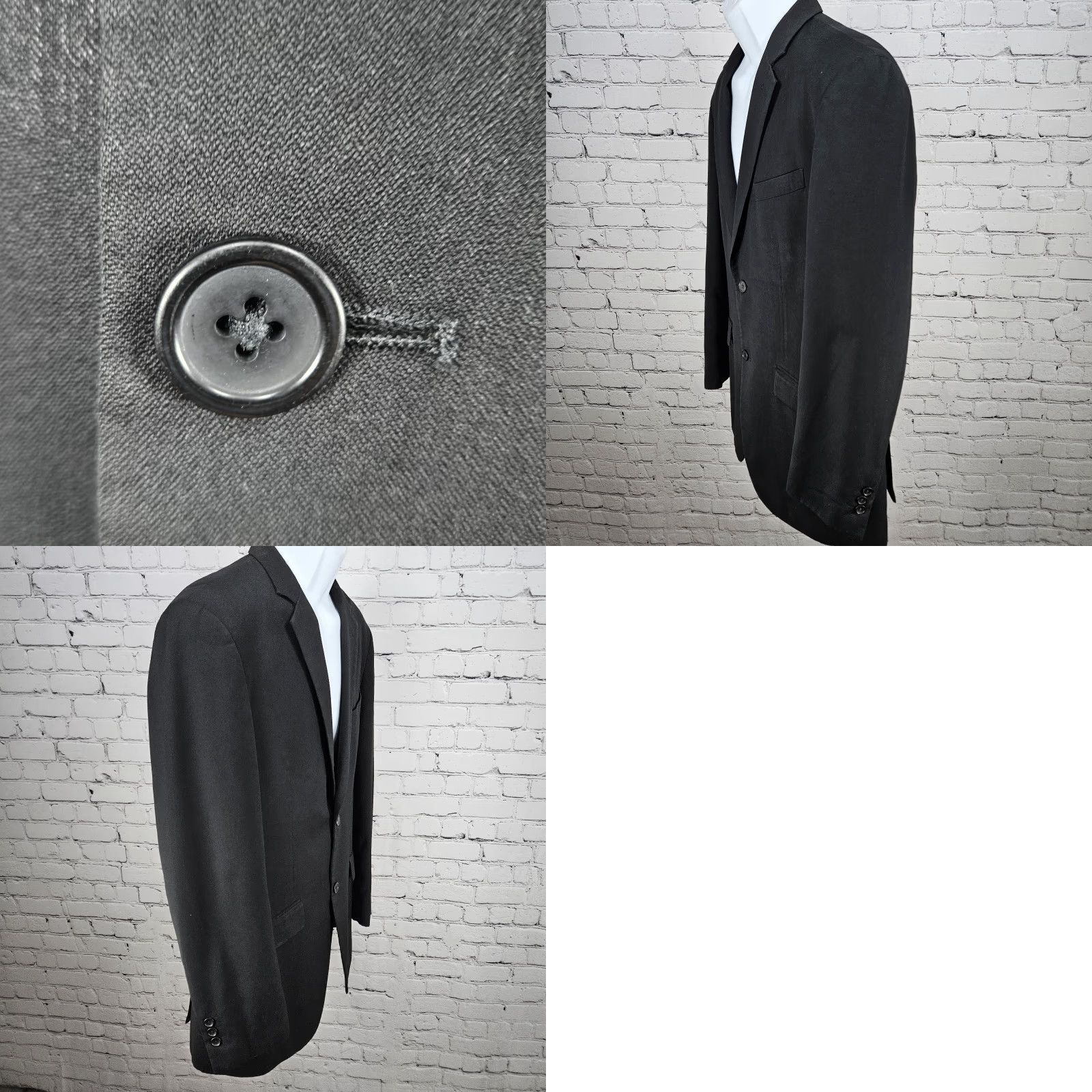 Doublet Structure Black 2 Button Double Vented Notch Blazer Sport Coat Suit Jacket 40R Mens Blazer Size 40R - 9 Thumbnail