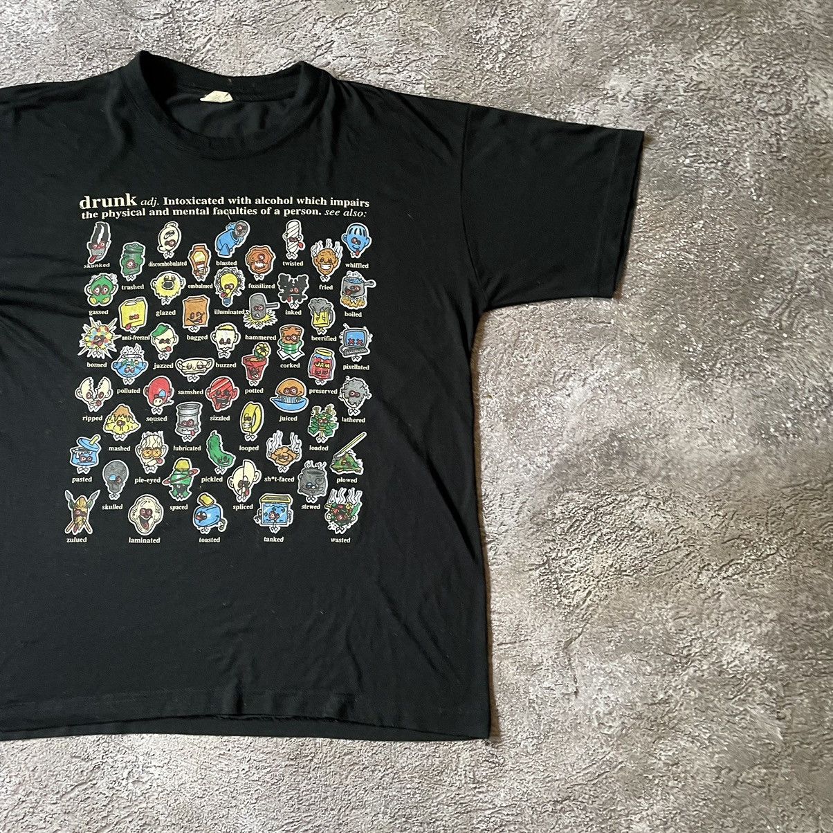 Gildan Vintage Y2K ADULT LOGO FUNNY DRUNK TRIP FACE L Size US L / EU 52-54 / 3 - 2 Thumbnail