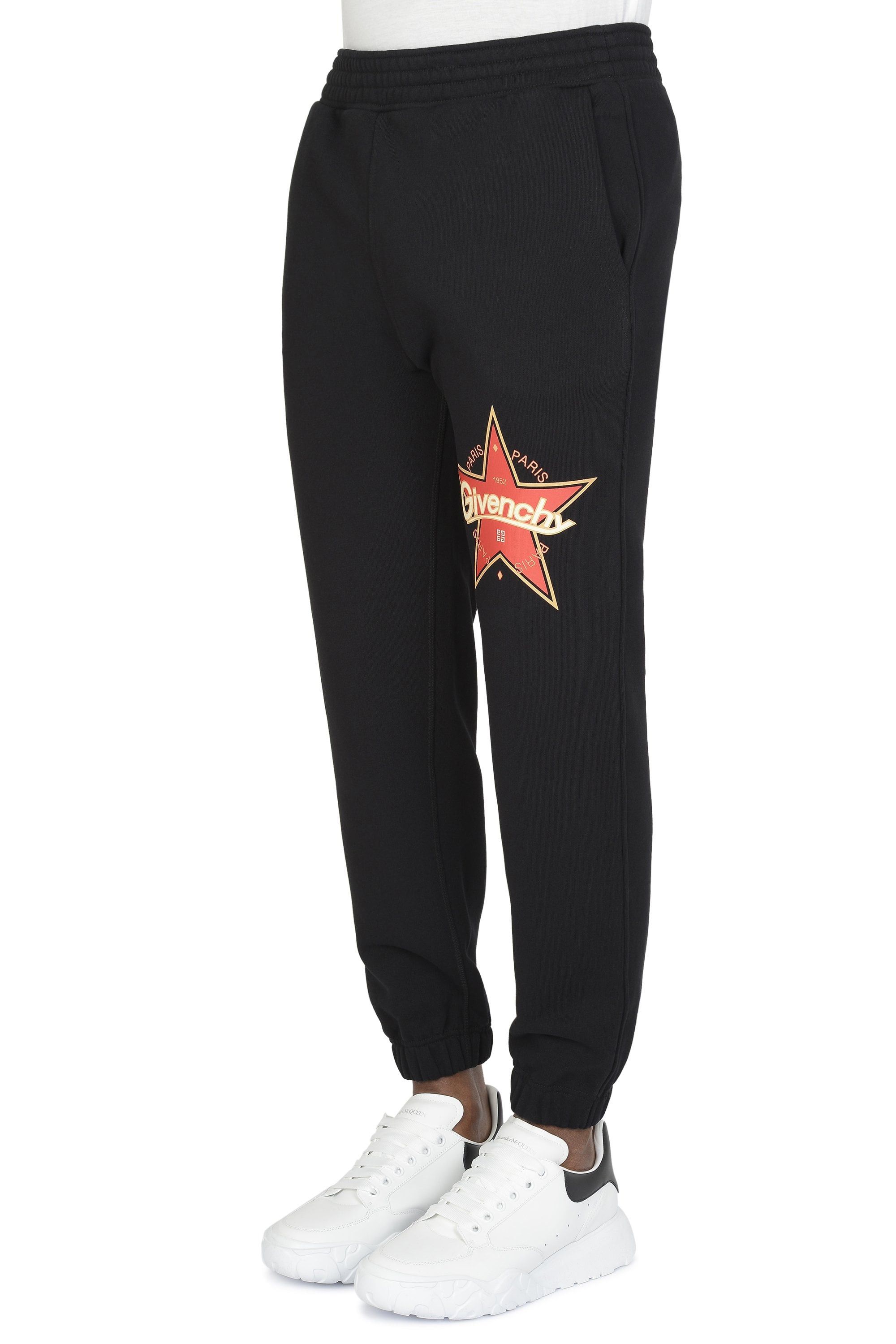 Givenchy Black Red Star Logo Sweatpants Size US 32 / EU 48 - 2 Thumbnail