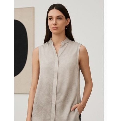 Elie Tahari Elie Tahari Women’s Silk Asymmetric Top S – Quiet Luxury Art Size L / US 10 / IT 46 - 2 Thumbnail