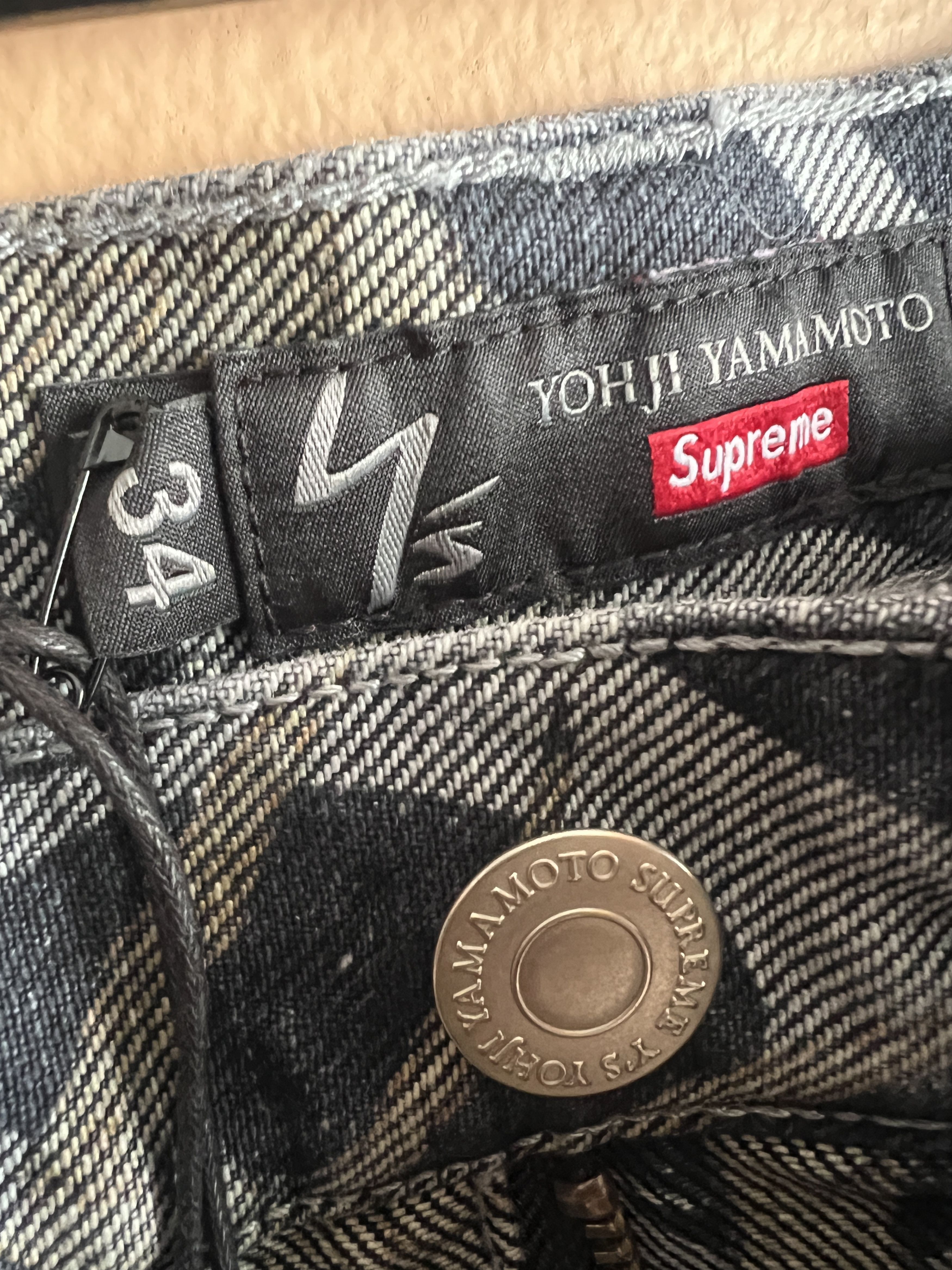Supreme × Yohji Yamamoto Black Baggy Jeans (Skull Print) Size US 34 / EU 50 - 5 Thumbnail